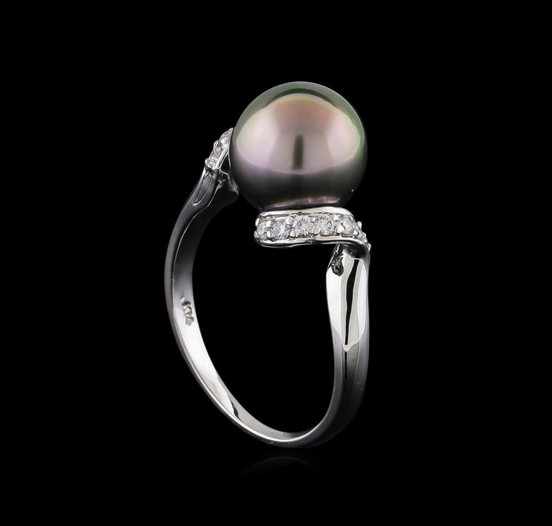 Pearl and Diamond Ring - 14KT White Gold