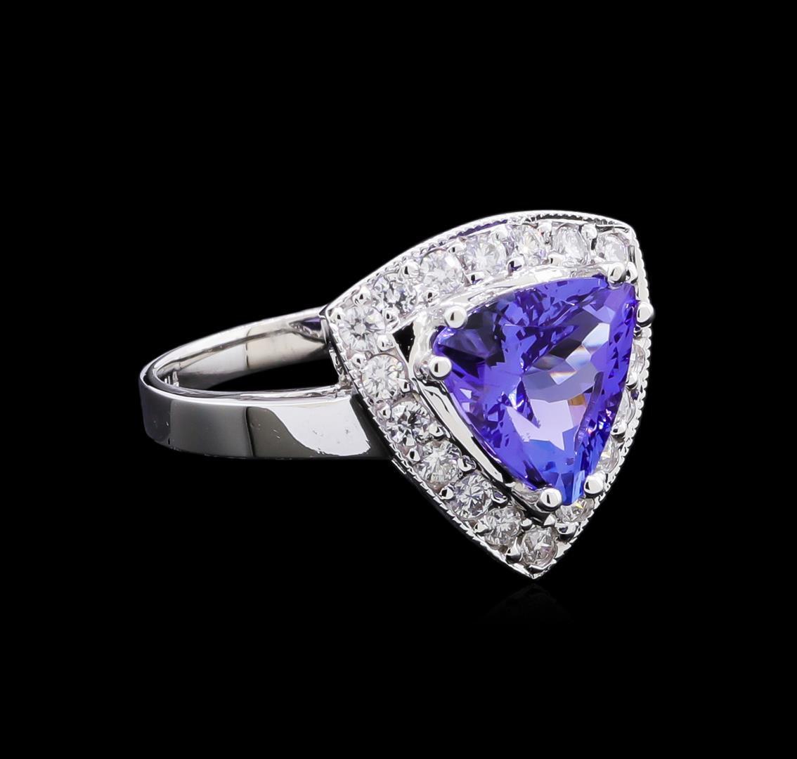 2.52 ctw Tanzanite and Diamond Ring - 14KT White Gold