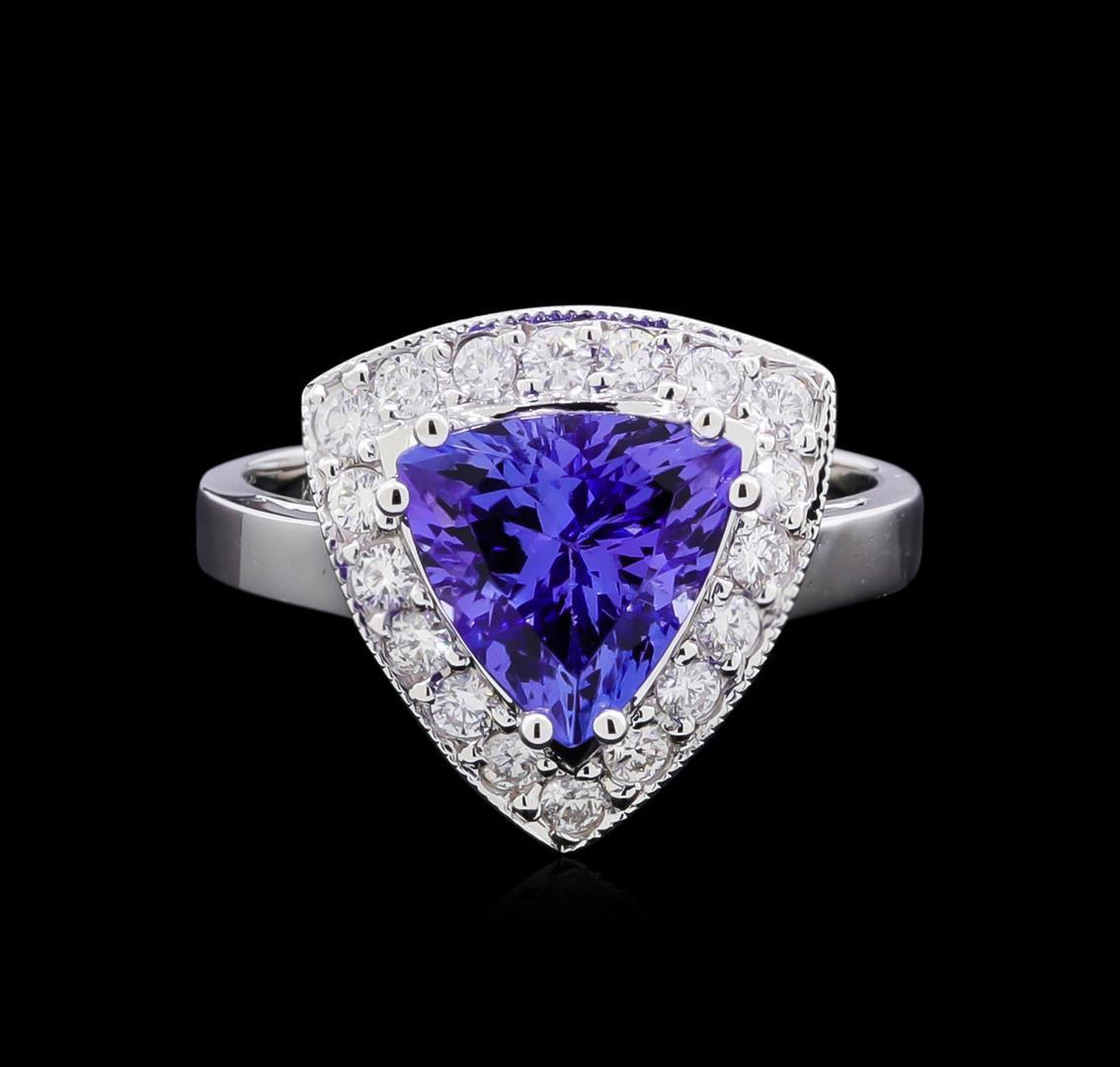 2.52 ctw Tanzanite and Diamond Ring - 14KT White Gold