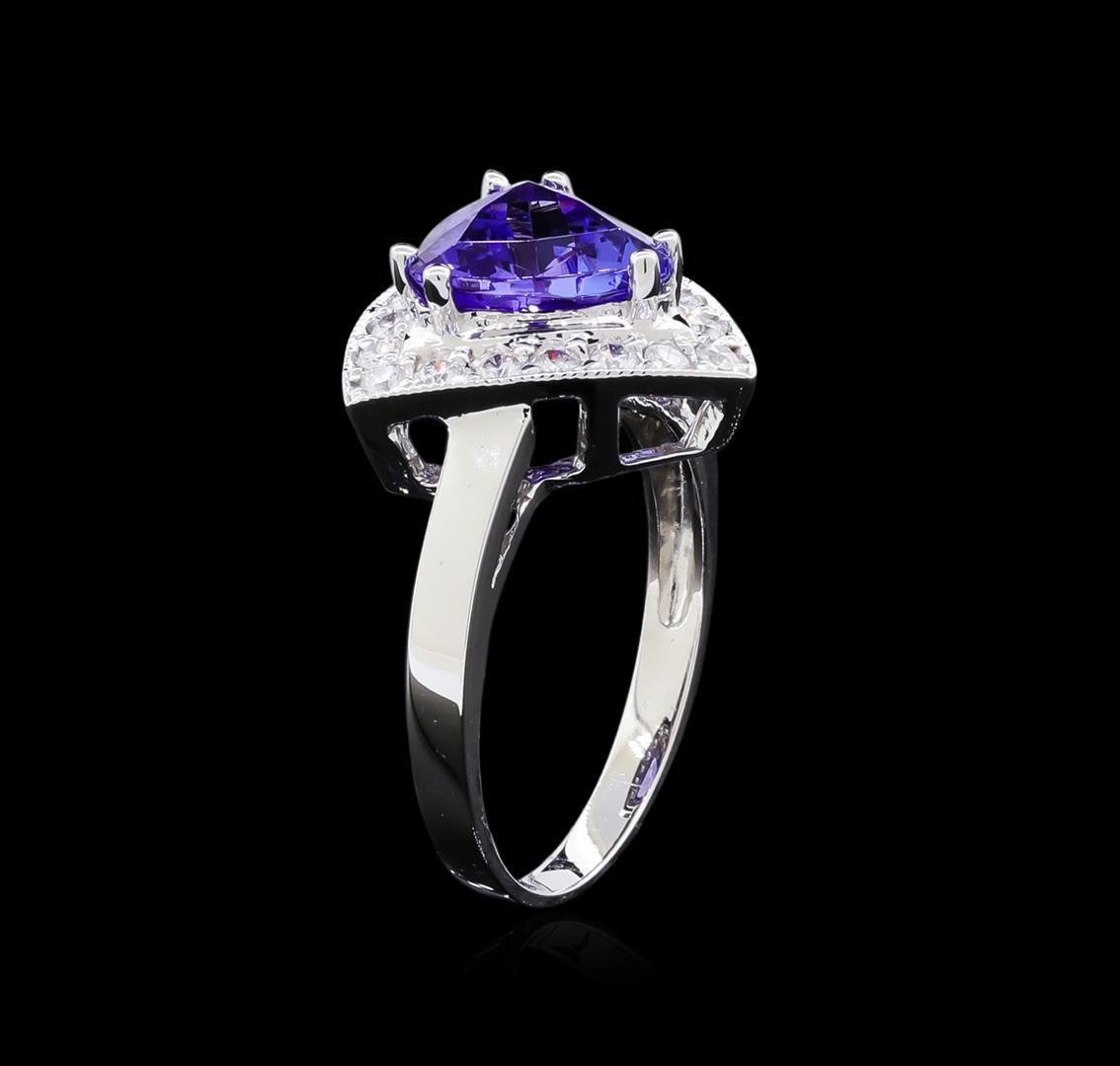 2.52 ctw Tanzanite and Diamond Ring - 14KT White Gold