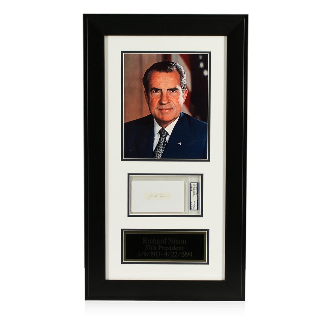 Richard Nixon Signed Cut Display PSA Certified