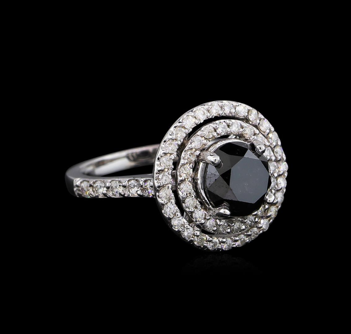 3.36 ctw Black Diamond Ring - 14KT White Gold