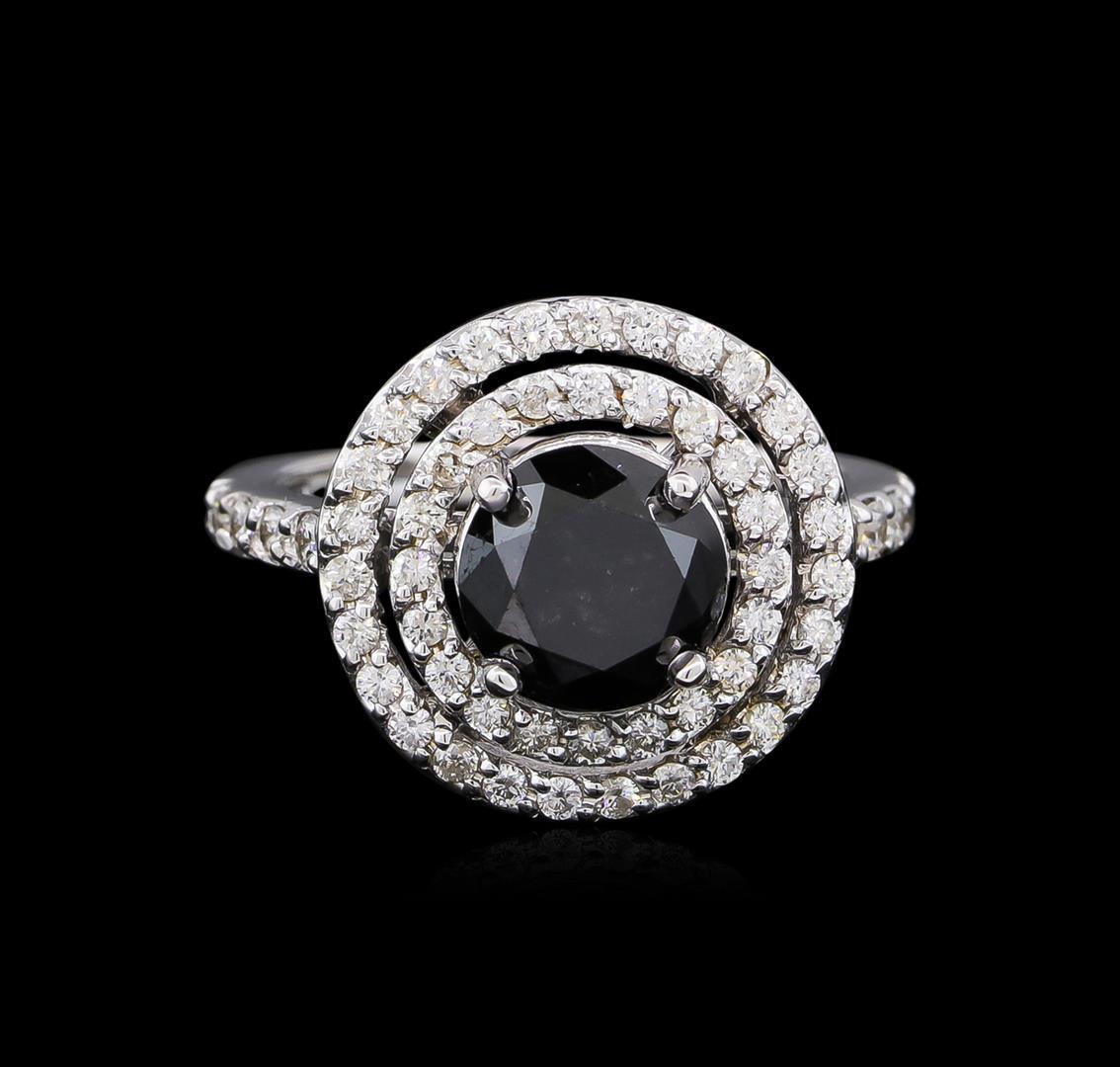 3.36 ctw Black Diamond Ring - 14KT White Gold