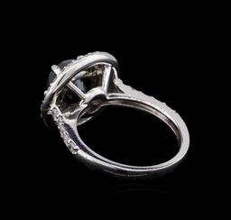 3.36 ctw Black Diamond Ring - 14KT White Gold