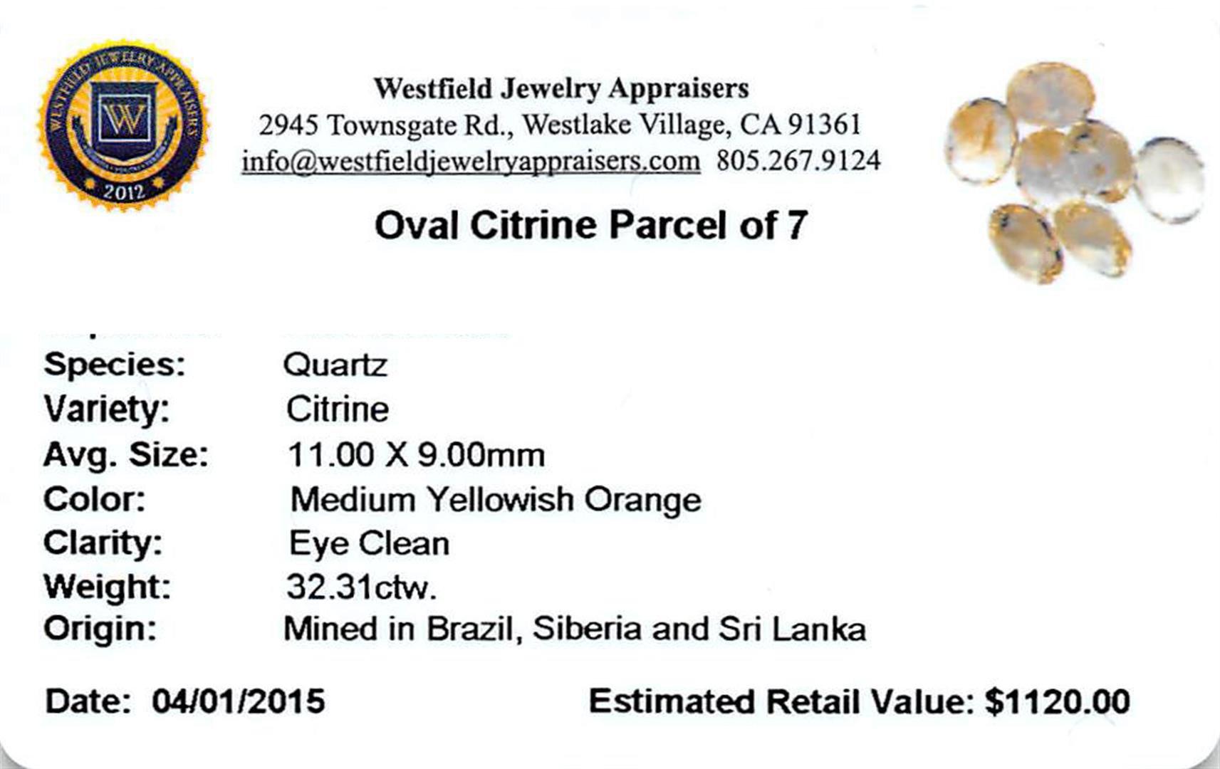 32.31 ctw Oval Mixed Citrine Quartz Parcel