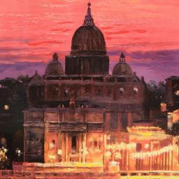 Sunset Over St. Peter's by Behrens (1933-2014)