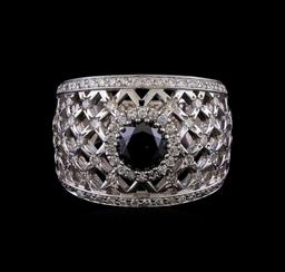 2.36 ctw Black Diamond Ring - 14KT White Gold