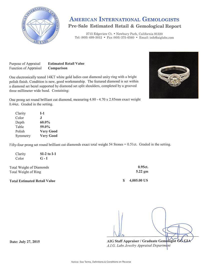 0.95 ctw Diamond Ring - 14KT White Gold