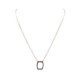 Black CZ Pendant Necklace - Rose Gold Plated