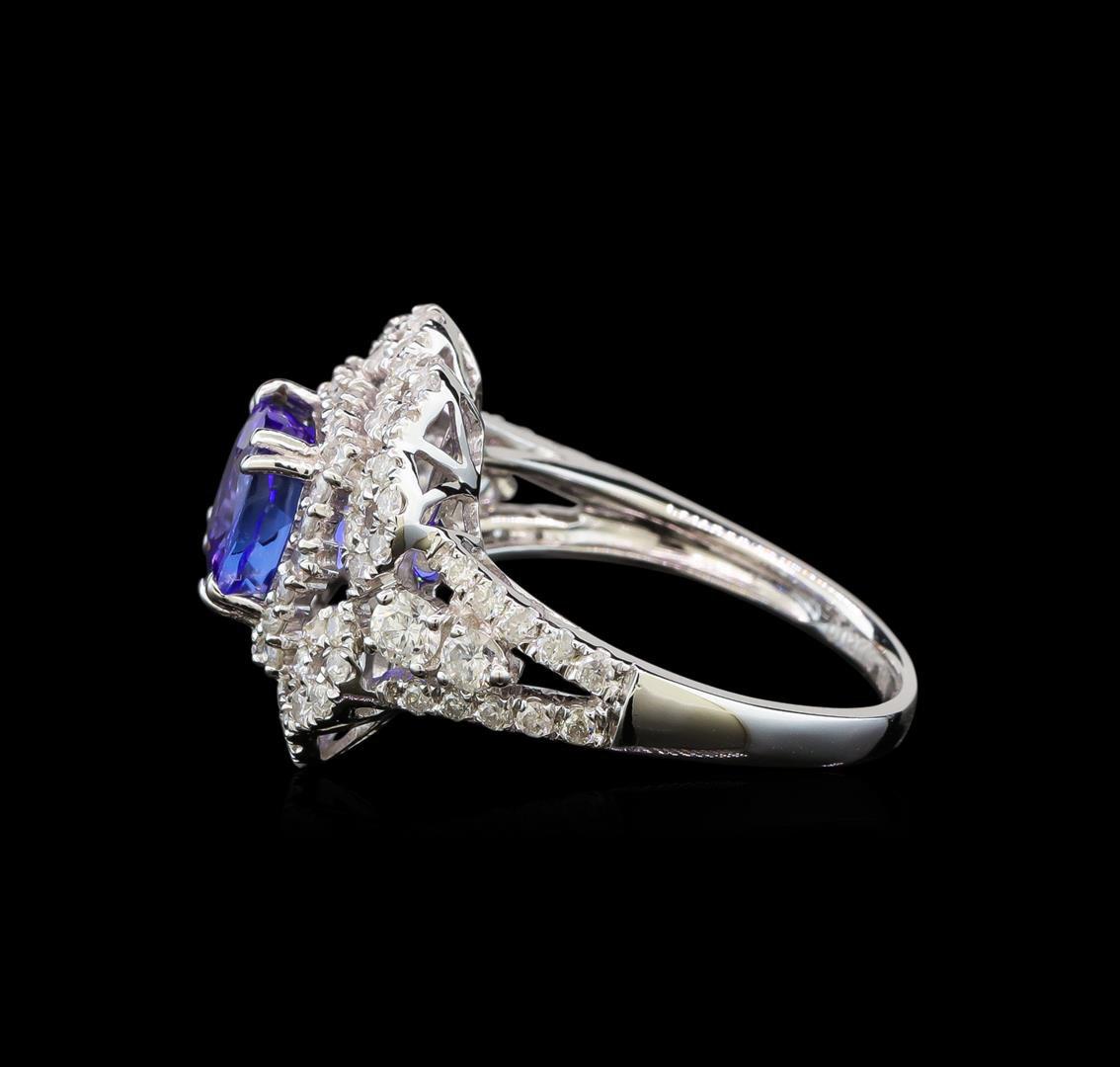 14KT White Gold 1.37 ctw Tanzanite and Diamond Ring