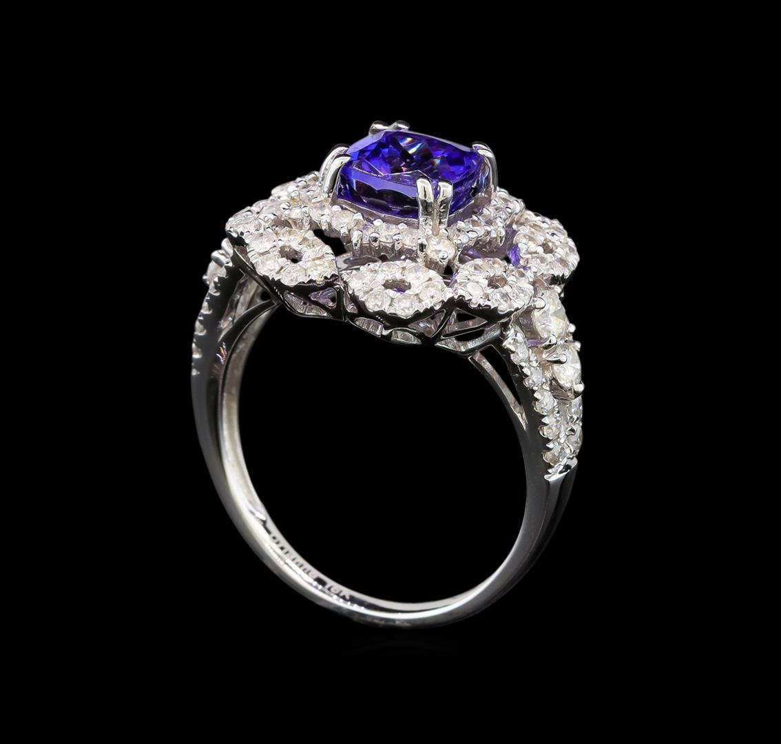 14KT White Gold 1.37 ctw Tanzanite and Diamond Ring