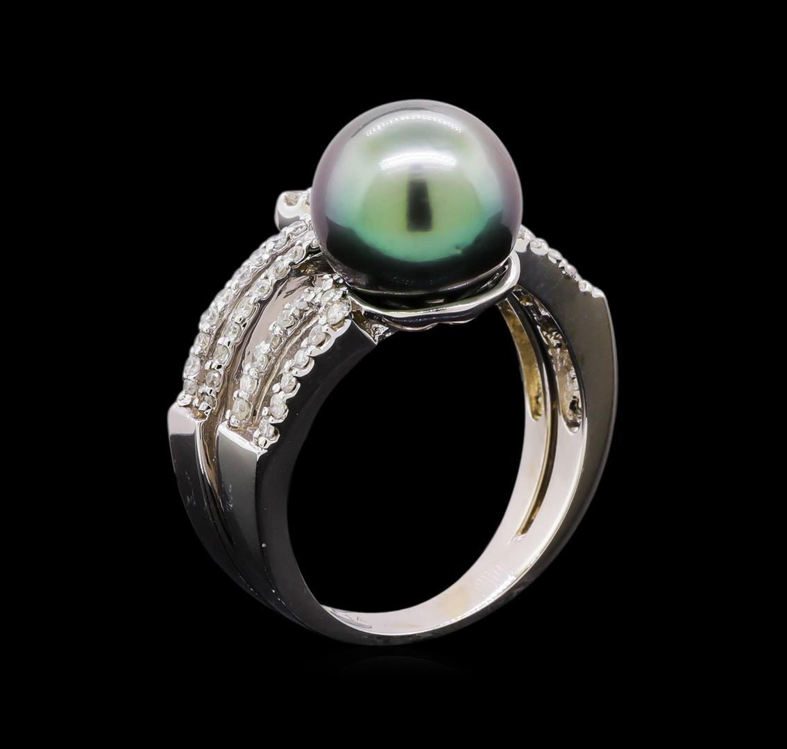 Pearl and Diamond Ring - 14KT White Gold