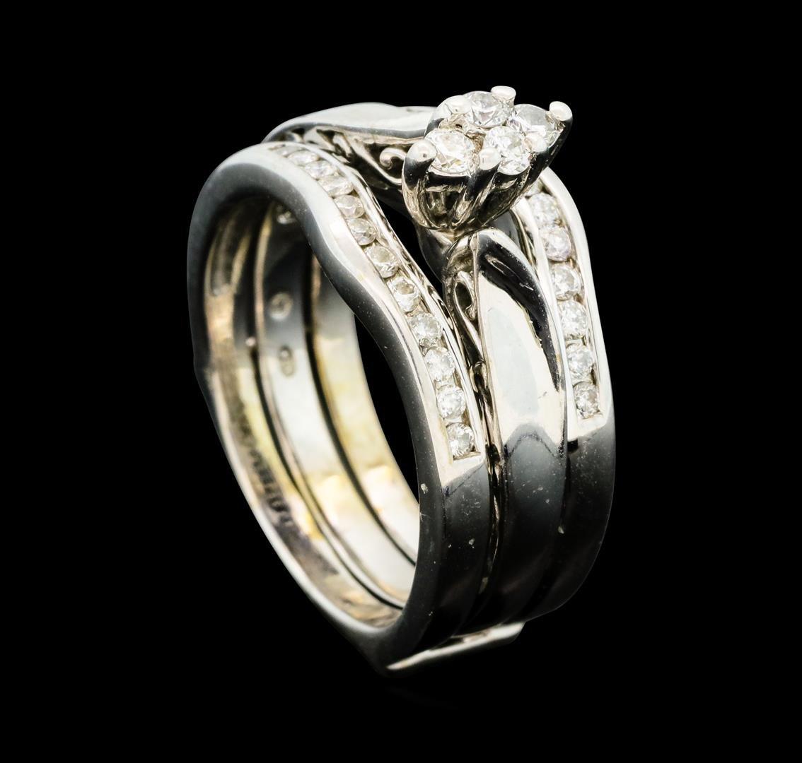 0.50 ctw Diamond Wedding Set - 14KT White Gold