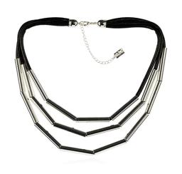 Strand Cord Necklace - Rhodium Plated