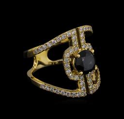 2.40 ctw Black Diamond Ring - 14KT Yellow Gold