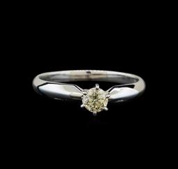 14KT White Gold 0.33 ctw Round Cut Diamond Solitaire Ring