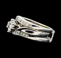 0.50 ctw Diamond Wedding Set - 14KT White Gold