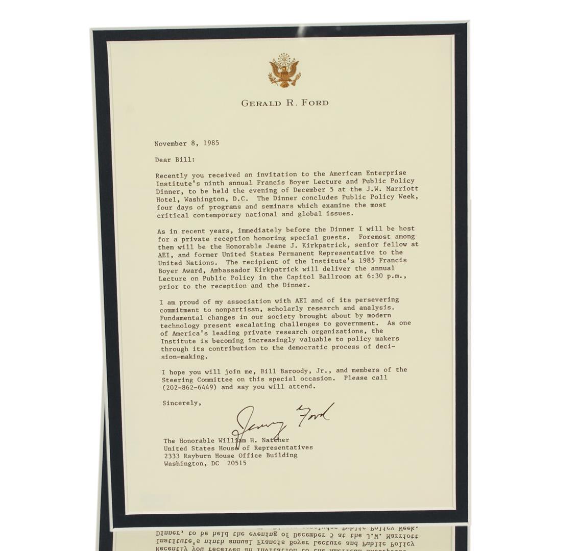 Gerald R. Ford Signed Letter Display PSA Certified