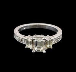 14KT White Gold EGL USA Certified 1.55 ctw Diamond Ring