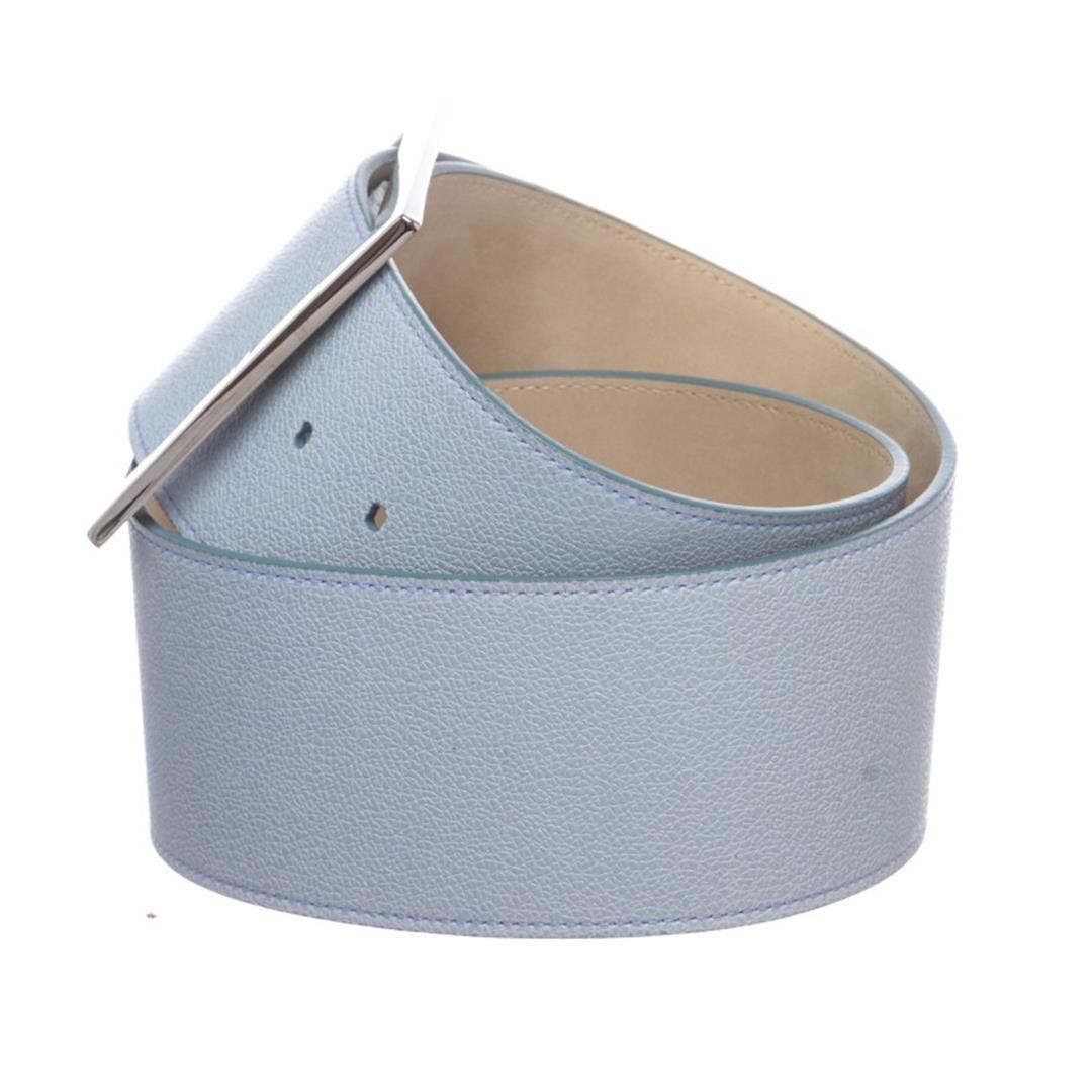 Bvlgari Light Blue Oversized Buckle Belt 36