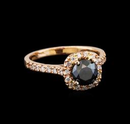 1.38 ctw Black Diamond Ring - 14KT Rose Gold