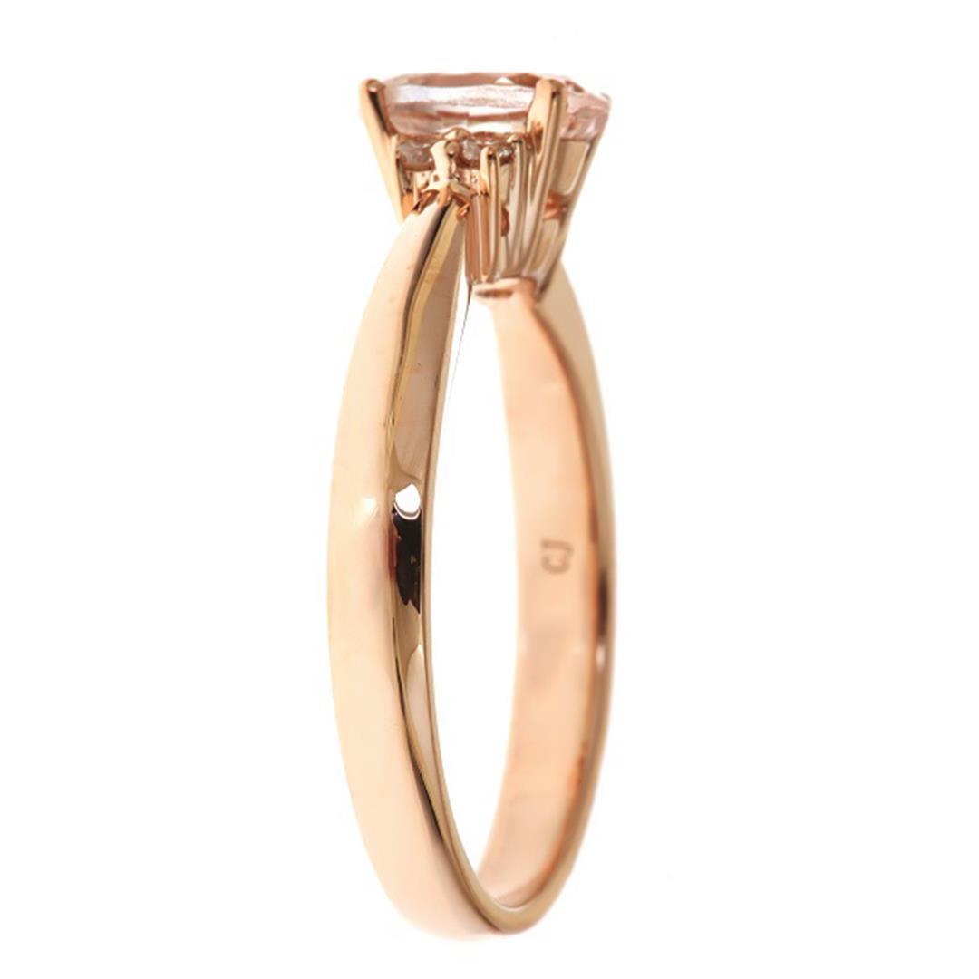 0.74 ctw Morganite and Diamond Ring - 14KT Rose Gold