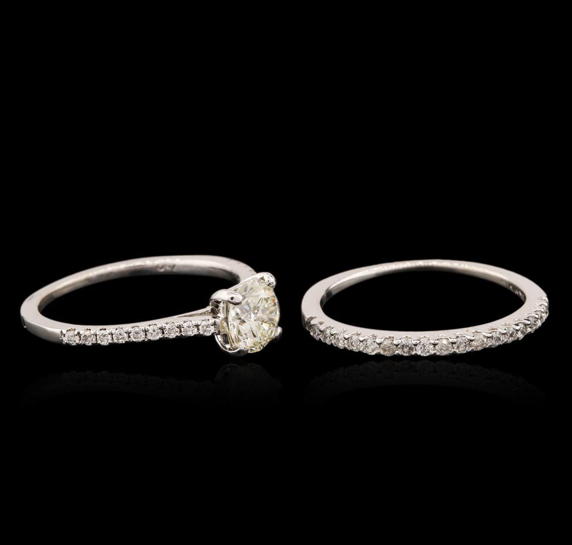 14-18KT White Gold 1.08 ctw Diamond Wedding Ring Set