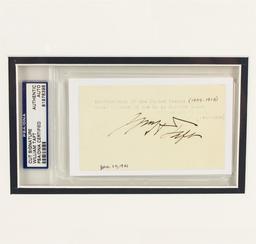 William H. Taft Signed Cut Display PSA Certified