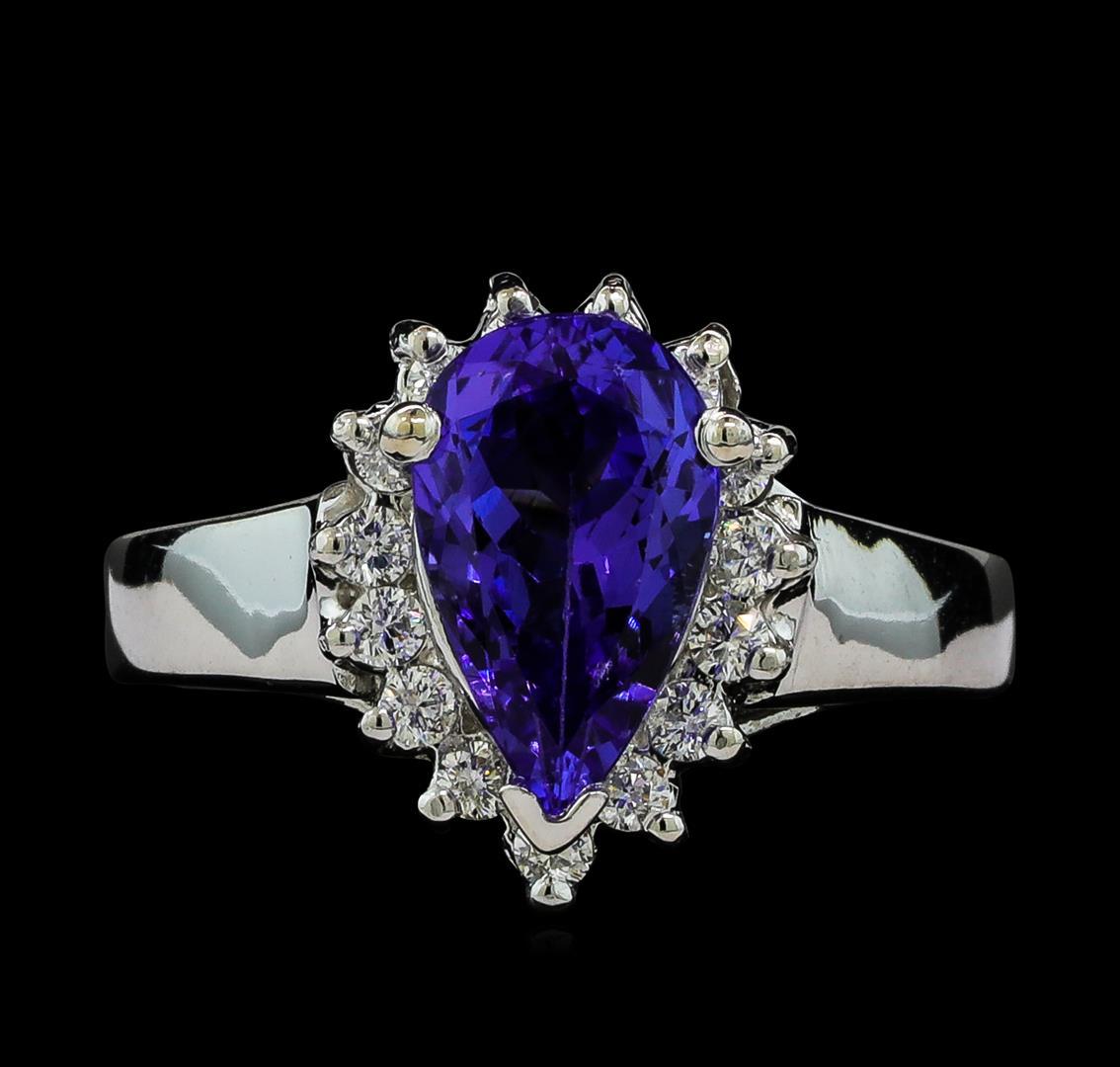 2.5 ctw Tanzanite and Diamond Ring - 14KT White Gold