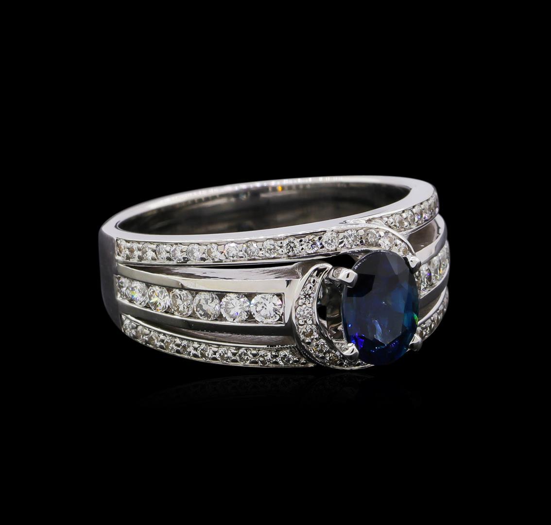 1.21 ctw Sapphire and Diamond Ring - 18KT White Gold