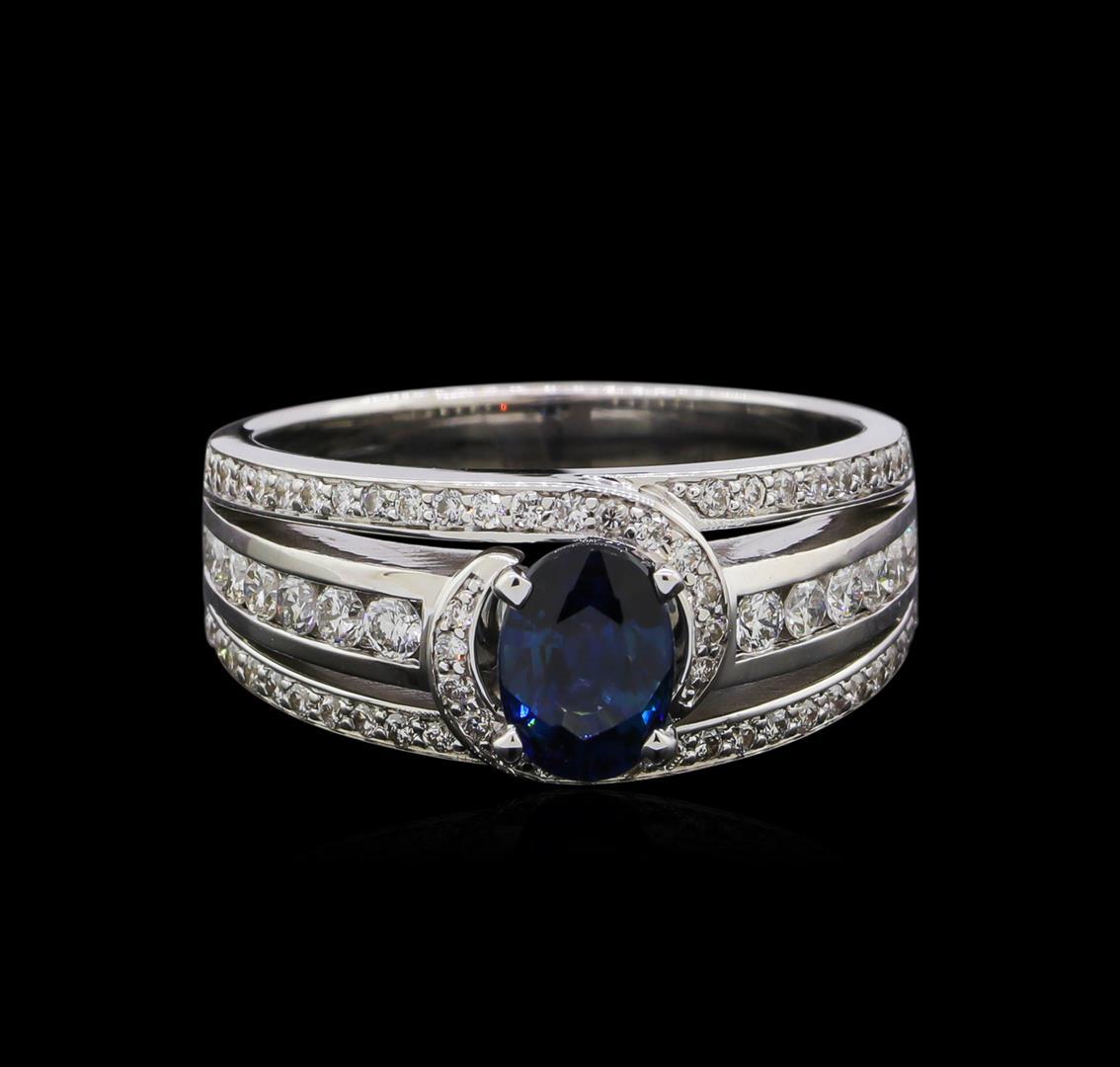 1.21 ctw Sapphire and Diamond Ring - 18KT White Gold