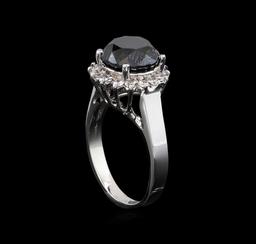 4.95 ctw Black Diamond Ring - 14KT White Gold