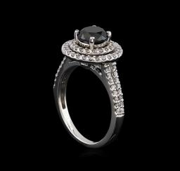 2.15 ctw Black Diamond Ring - 14KT White Gold