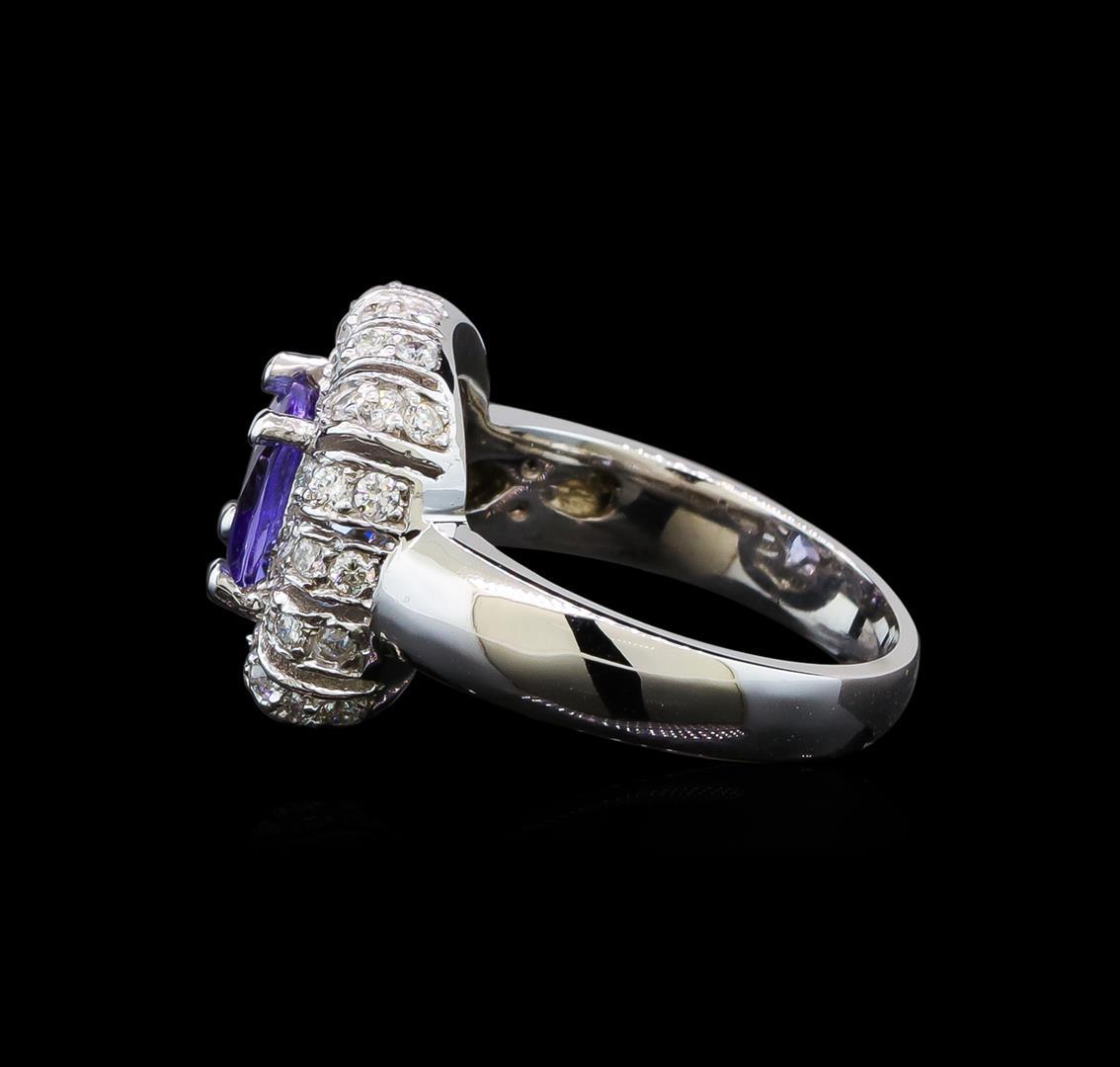 14KT White Gold 1.52 ctw Tanzanite and Diamond Ring