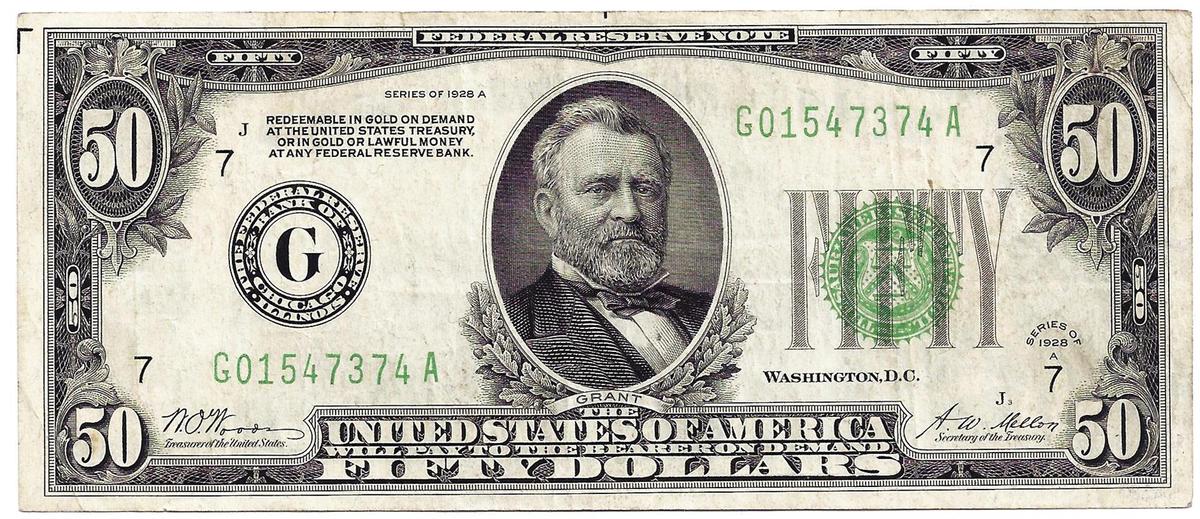 1928A $50 Federal Reserve Note