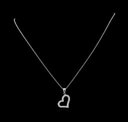 0.31 ctw Diamond Pendant With Chain - 14KT White Gold