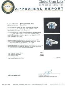 14KT White Gold 4.73 ctw Tanzanite and Diamond Ring