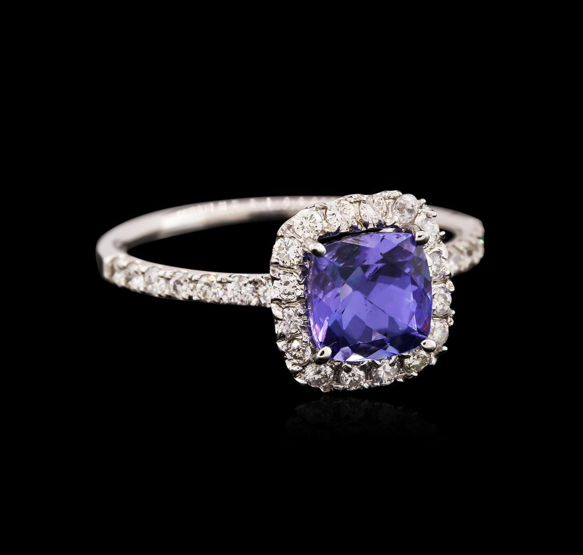 14KT White Gold 1.36 ctw Tanzanite and Diamond Ring