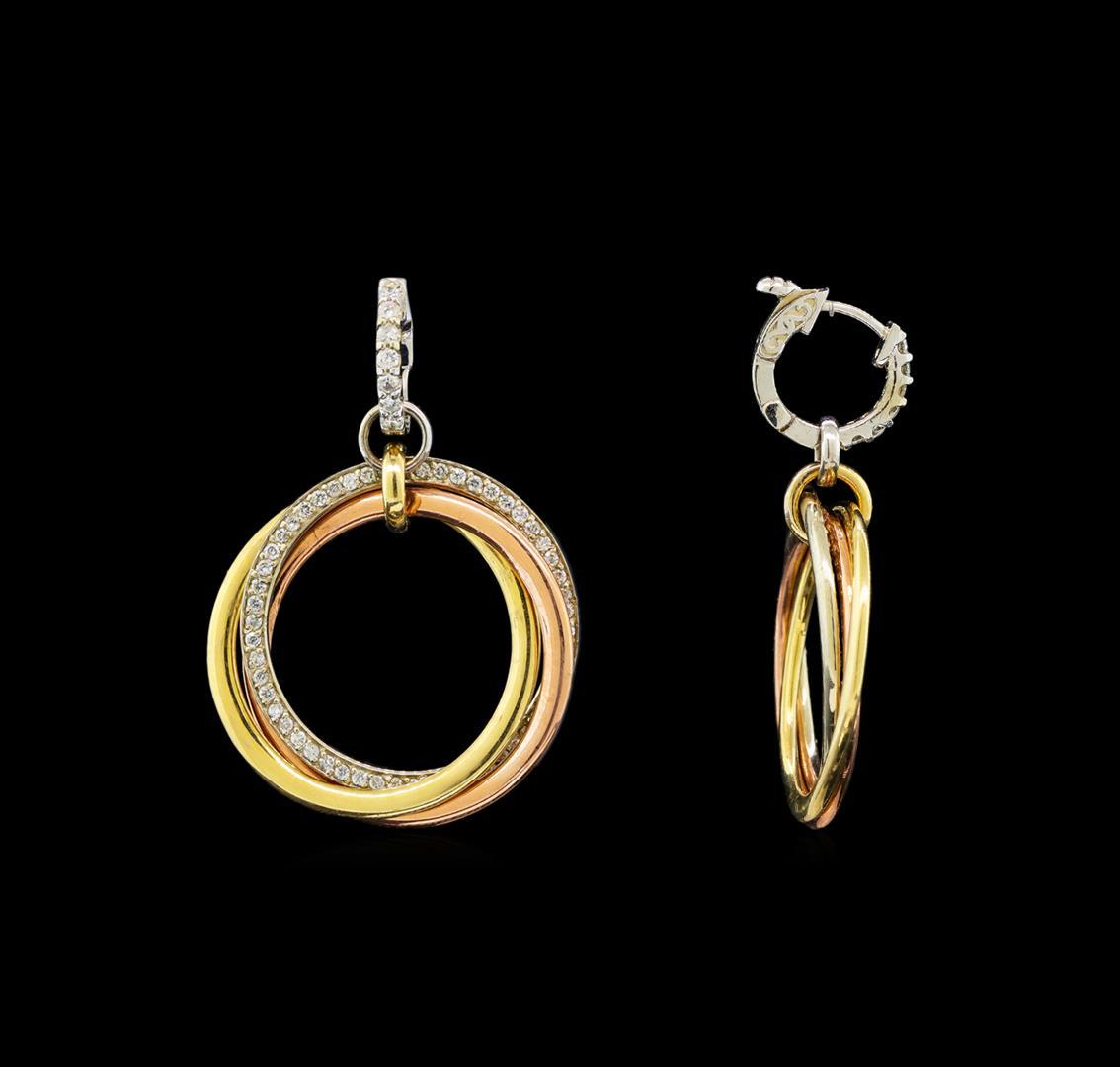 14KT Tri-Color Gold 0.90 ctw Diamond Earrings