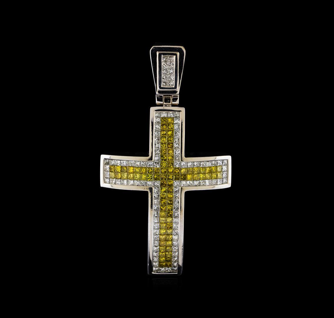 5.25 ctw Diamond Cross Pendant - 14KT White Gold