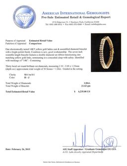 14KT Yellow Gold 1.04 ctw Diamond Bracelet