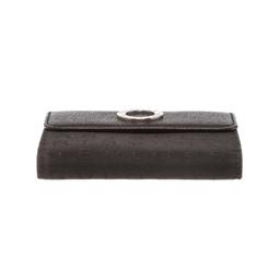 Bvlgari Black Canvas Leather Trim Snap Closure Small Wallet