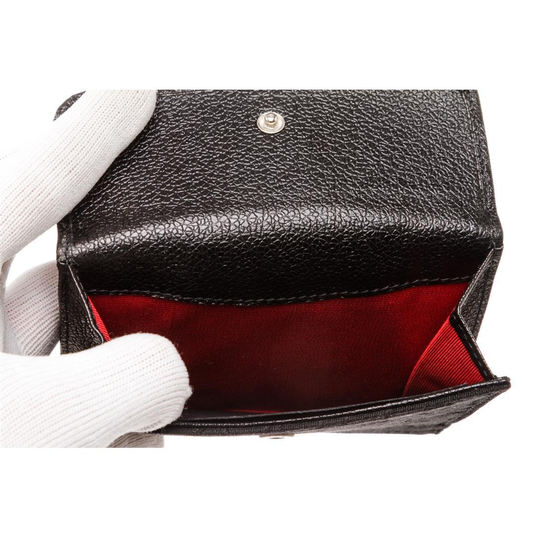 Bvlgari Black Canvas Leather Trim Snap Closure Small Wallet