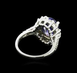 14KT White Gold 5.91 ctw Tanzanite and Diamond Ring