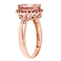 2.35 ctw Morganite, Pink Sapphire and Diamond Ring - 10KT Rose Gold