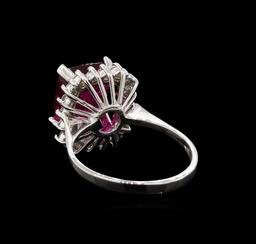 14KT White Gold 3.20 ctw Pink Tourmaline and Diamond Ring