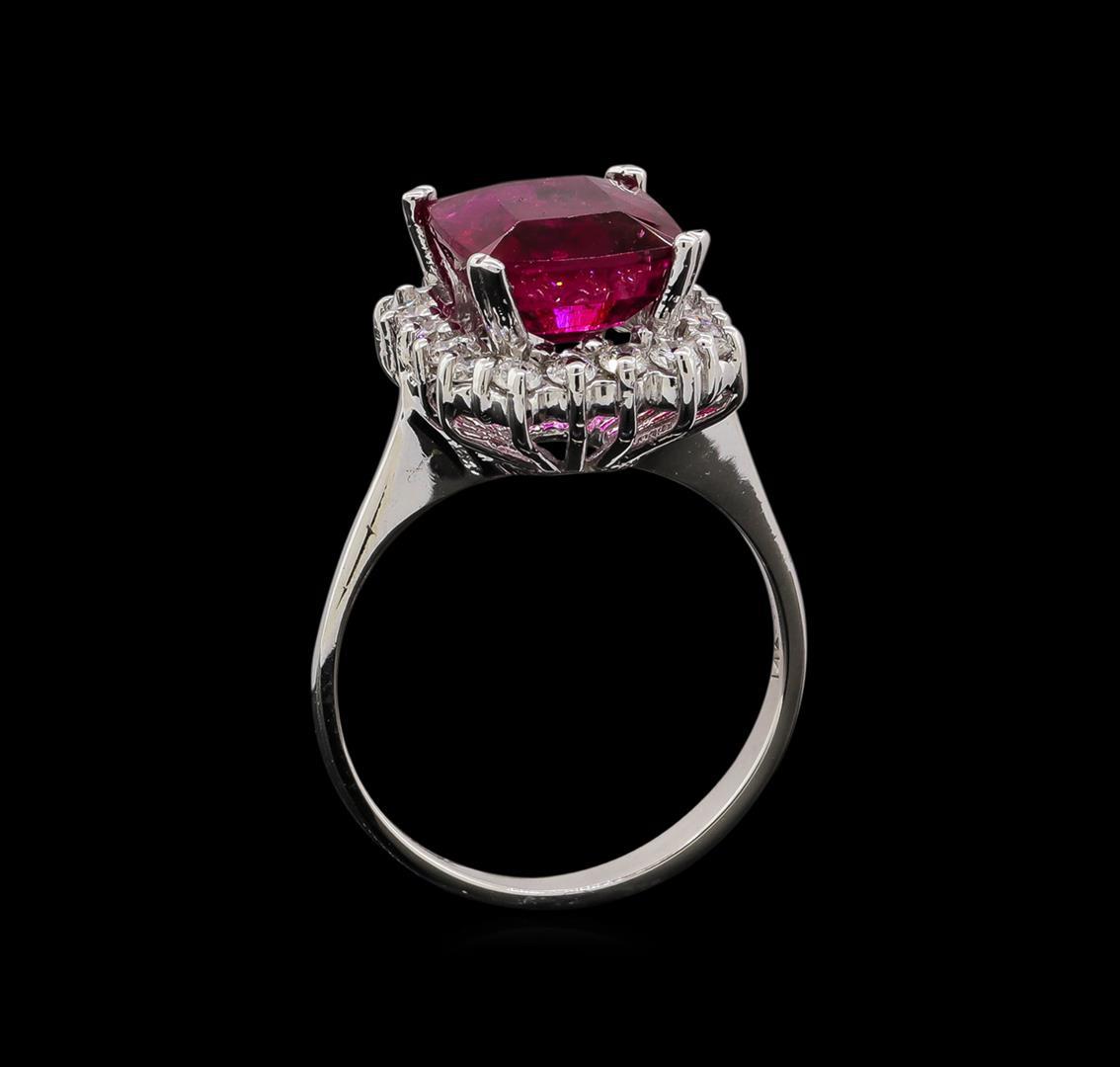 14KT White Gold 3.20 ctw Pink Tourmaline and Diamond Ring