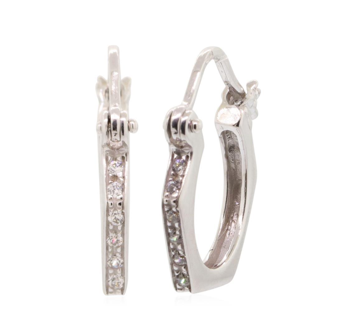 0.2 ctw Diamond Earrings - 18KT White Gold