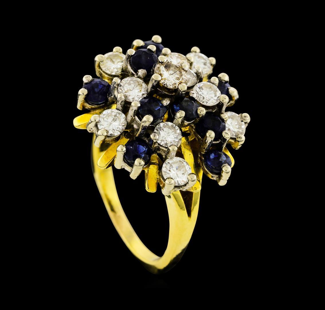 1.50 ctw Sapphire and Diamond Ring - 14KT Yellow and White Gold