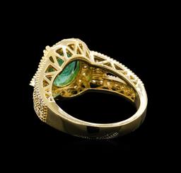 14KT Yellow Gold 1.98 ctw Emerald and Diamond Ring